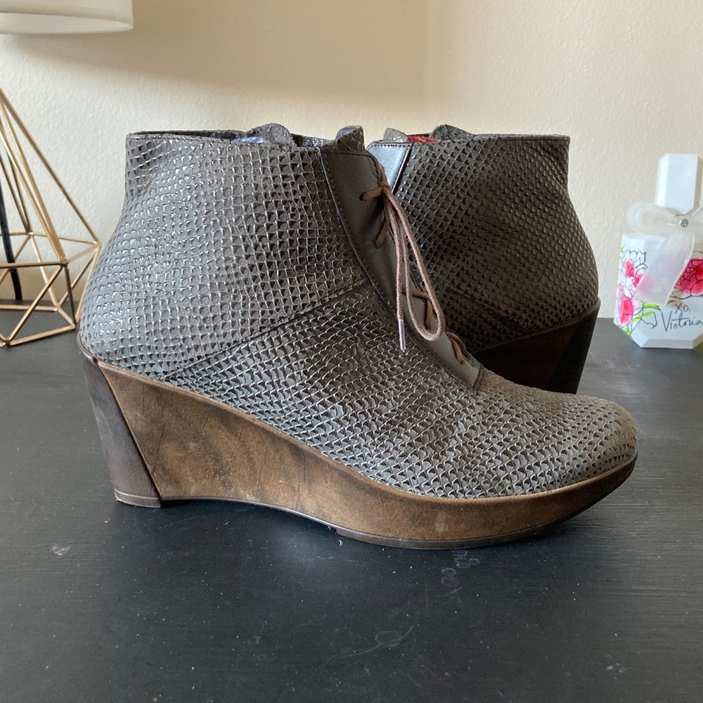 NAOT Snakeskin Booties
